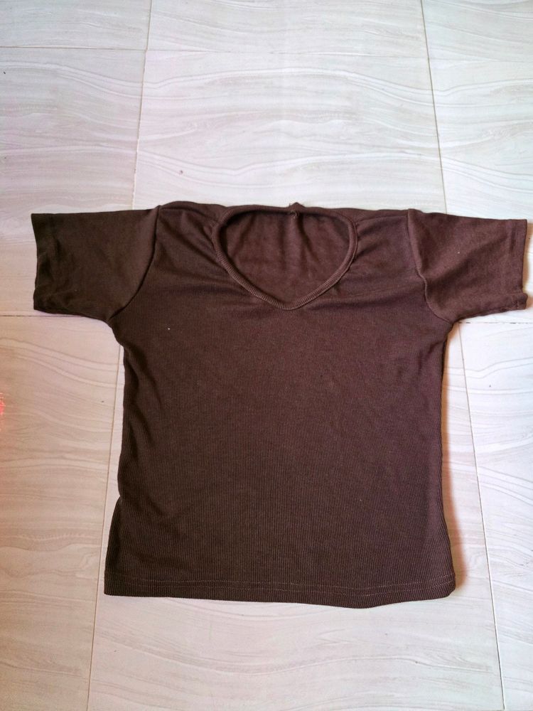 Women's Brown Crop top