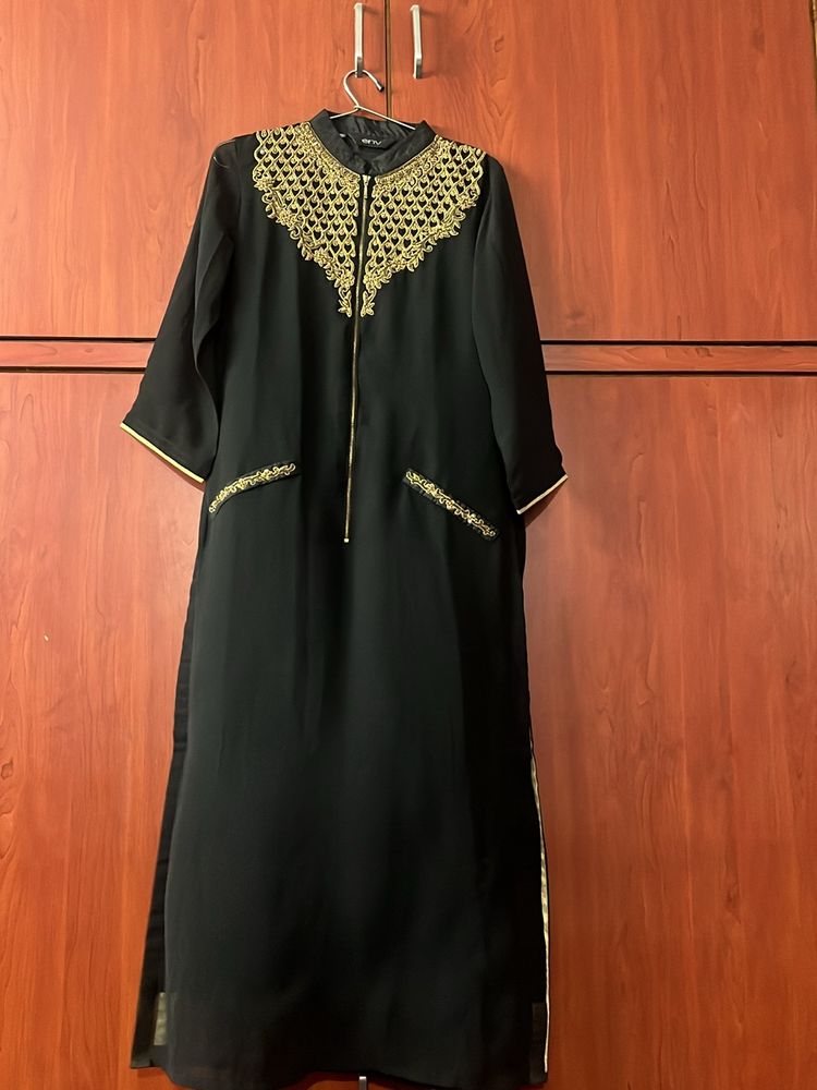 Black Gold Work Kurta