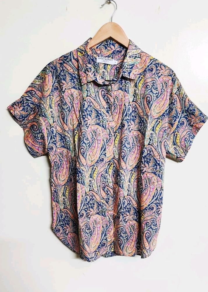 Light Yellow Printed Shirt Size-44