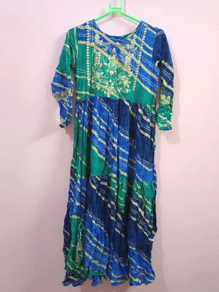 Blue Anarkali Kurti