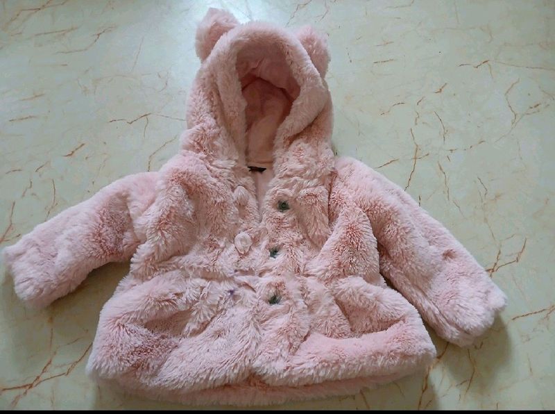 Fur Jacket With Matching Shoe For Baby Girl