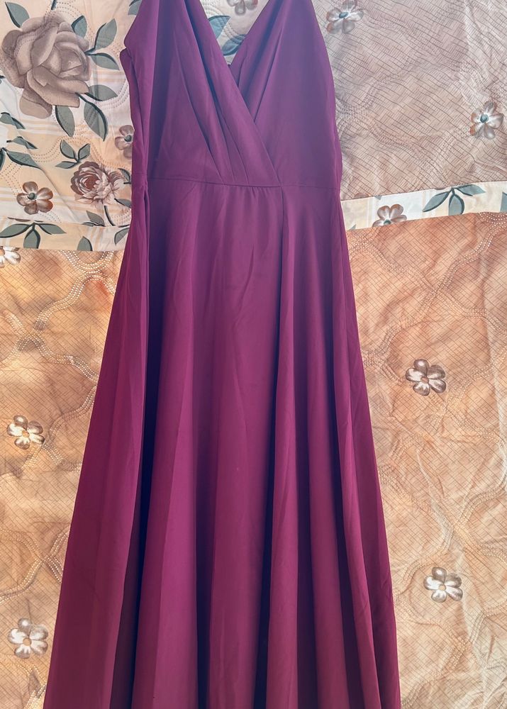 Wine Colour  Cocktail Dress