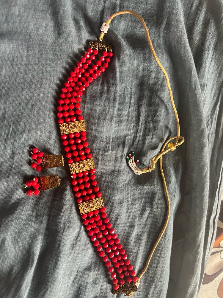 Beautiful Red Choker Set