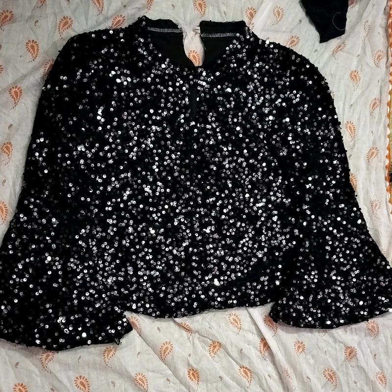 Black Glitter Top