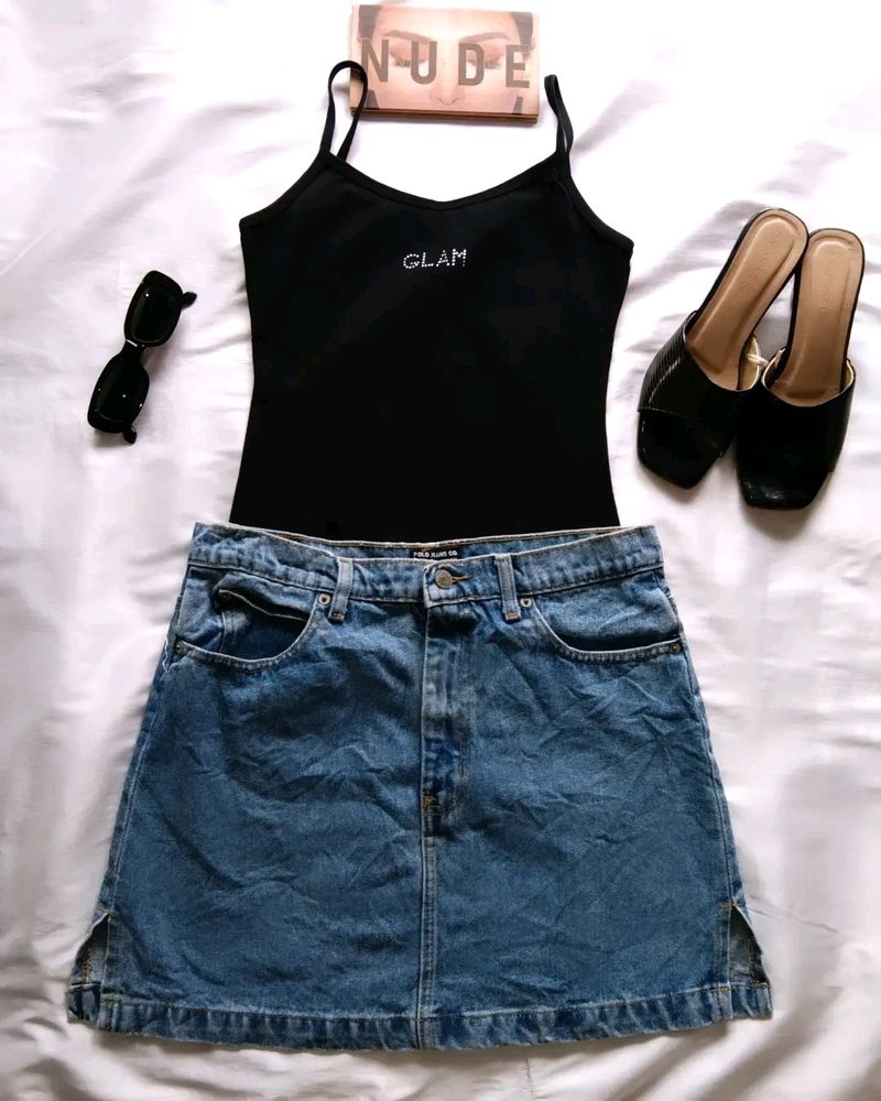 Long Denim Skirt