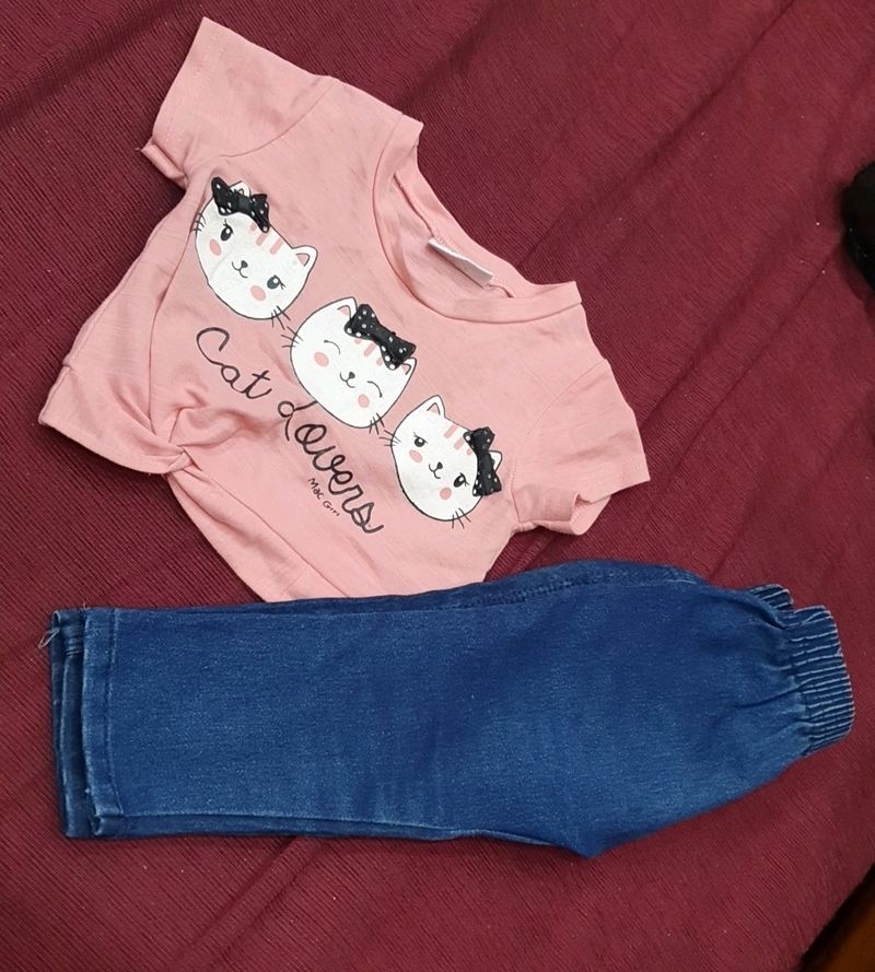 Jeans N Crop Top For Baby Girl