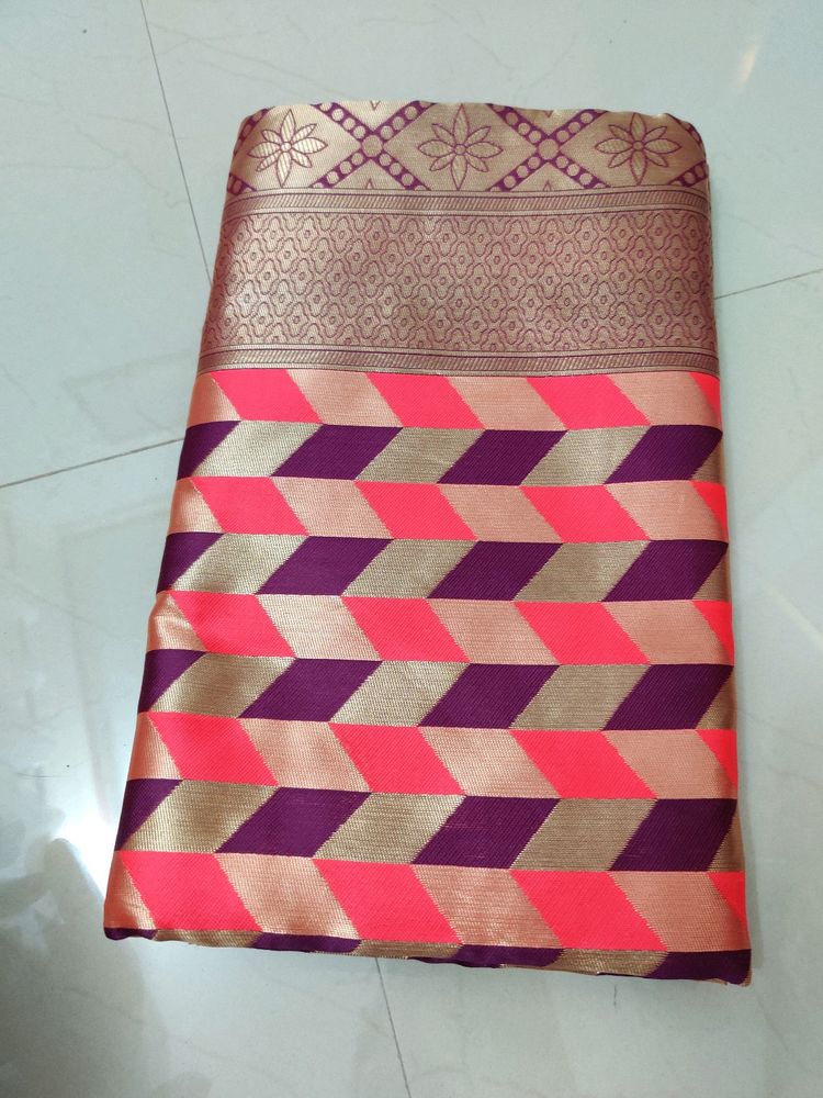 Multi Colour Brand New Saree With Blouse Piece