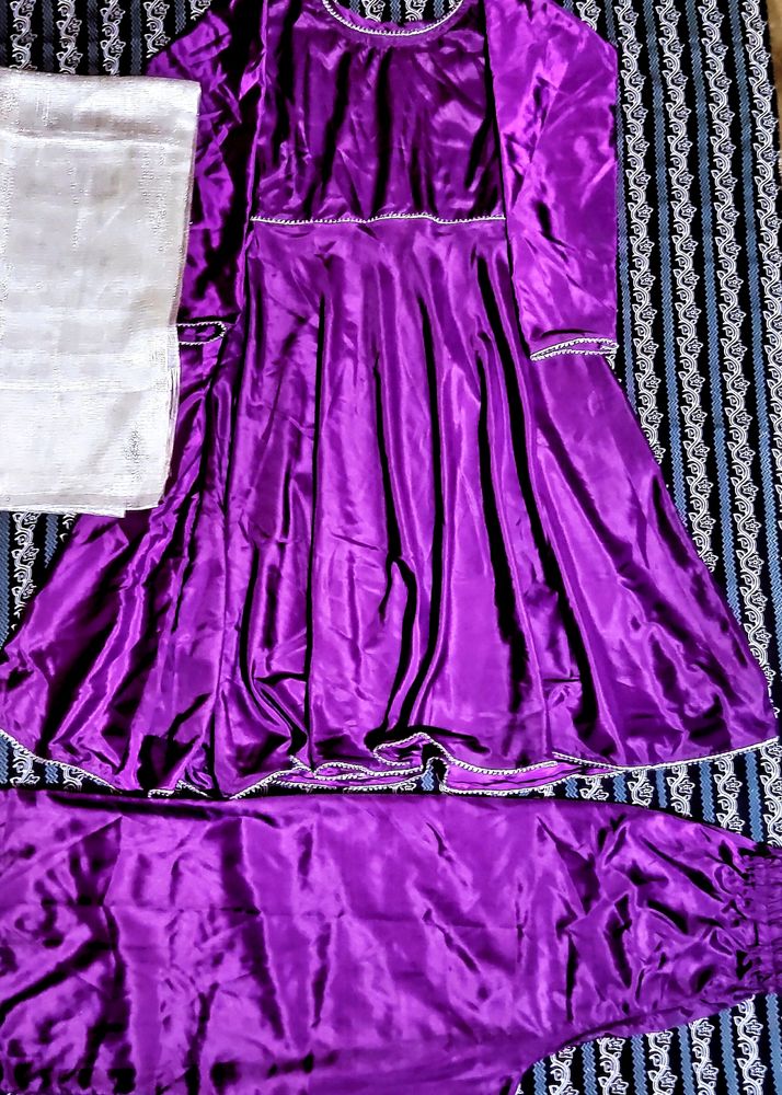 Purple Suits Set With Dupatta