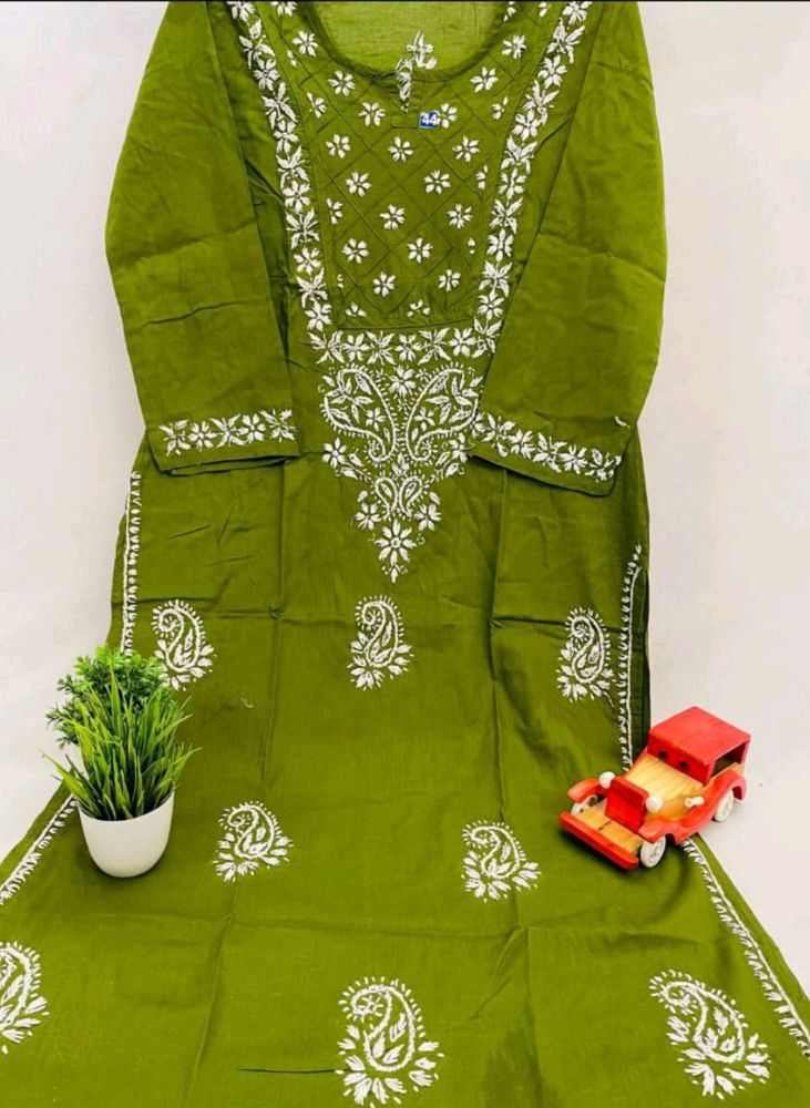 Lakhnawi Chikankari Cotton Kurti