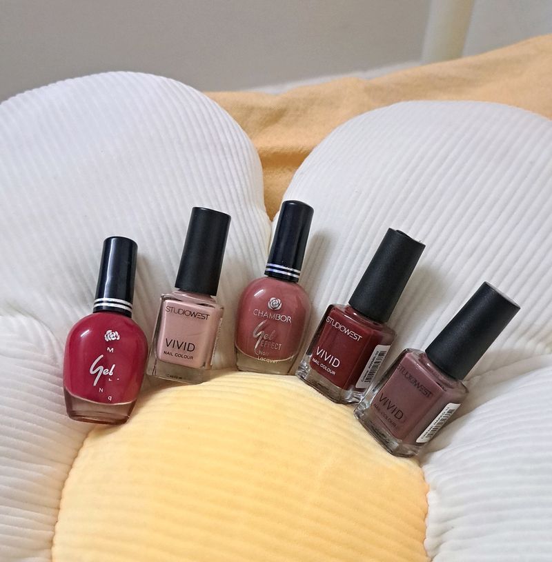 Set Of 5 Studiowest, Chambor Nail Polishes