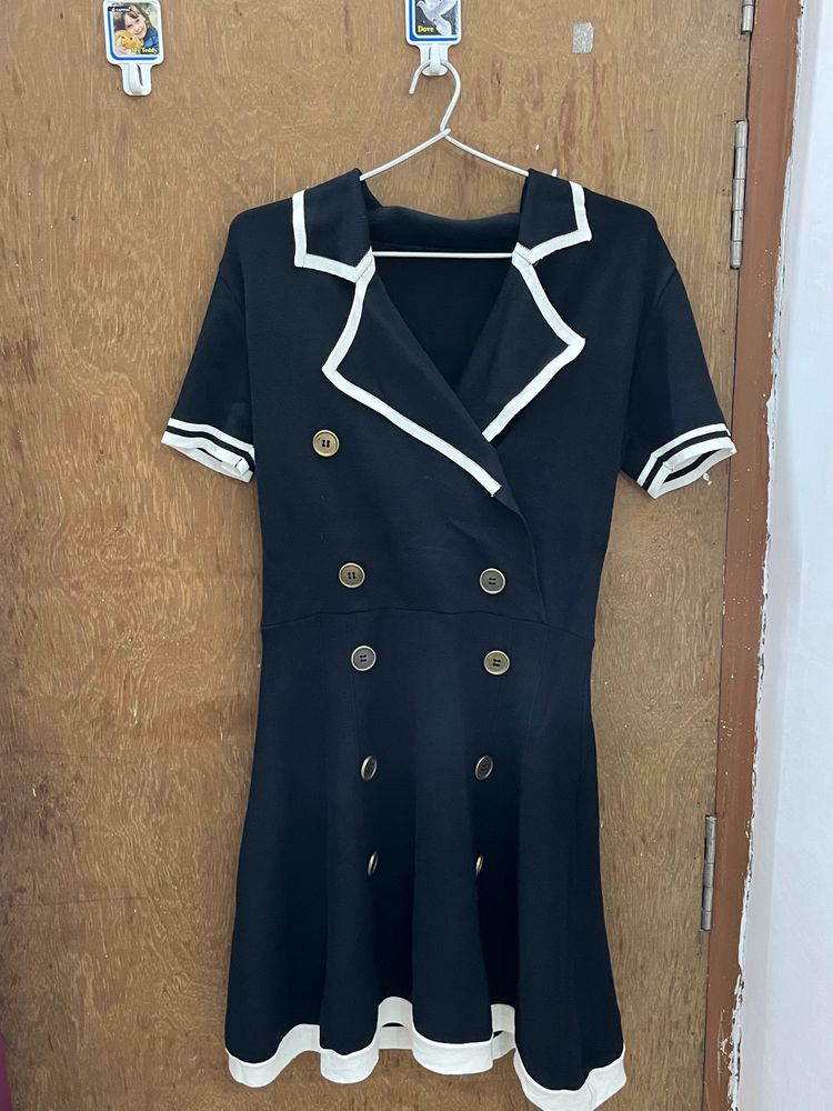 KOREAN core Black Dress