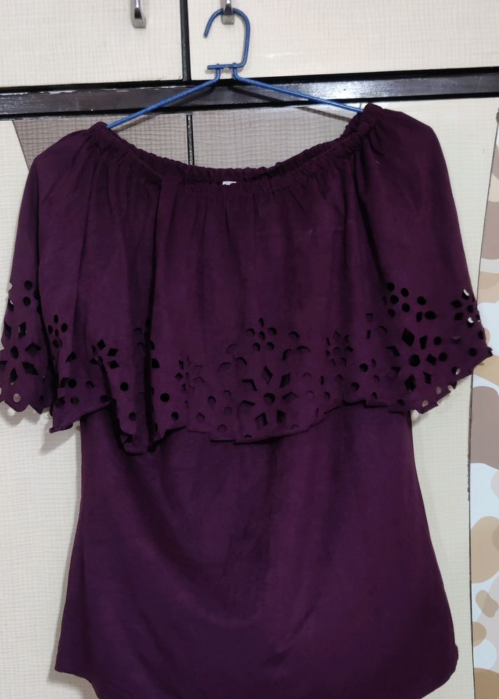 Purple Off shoulder Top