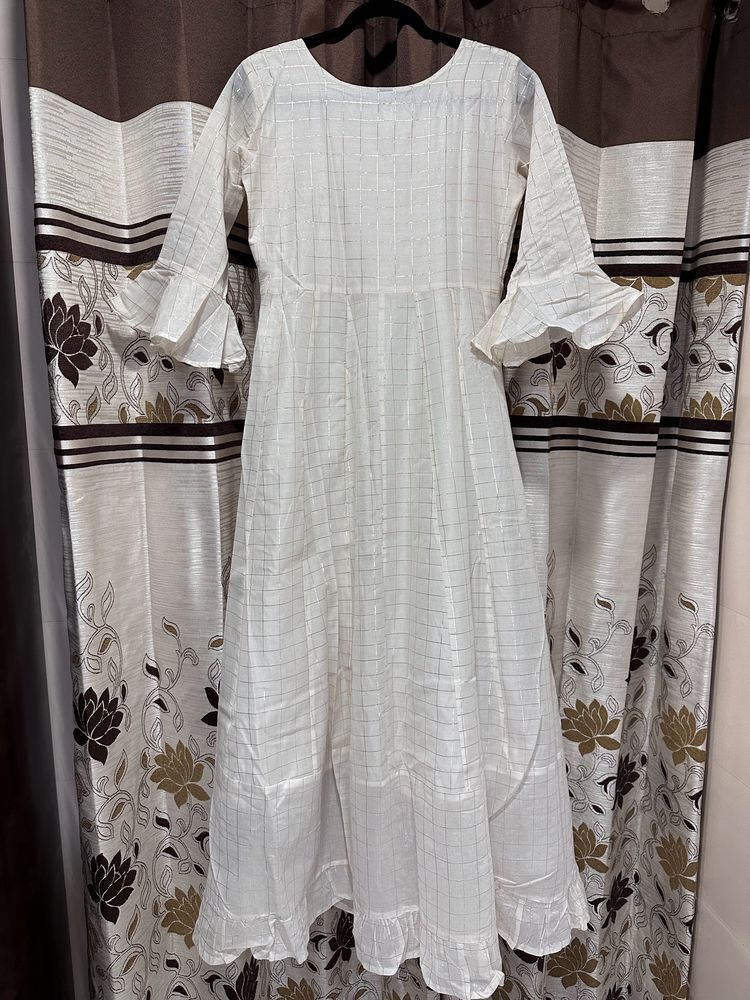 Off-white Anarkali Kurta-dress