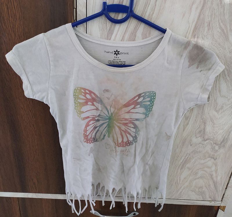 Hand 🌸 Print Butterfly Printed Kid Girl Top