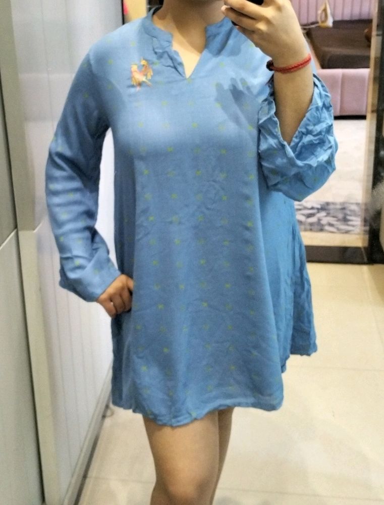 ( Lowest Price)Ajio Sky Blue Top/Dress