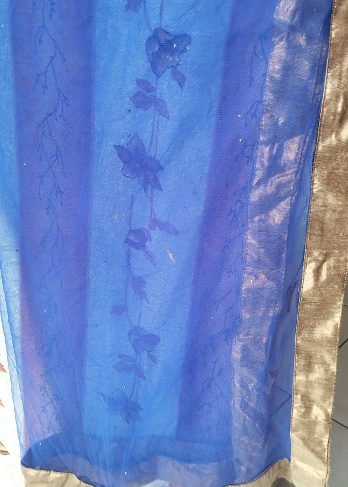 Navy Blue Color Soft Net Duppata For Party