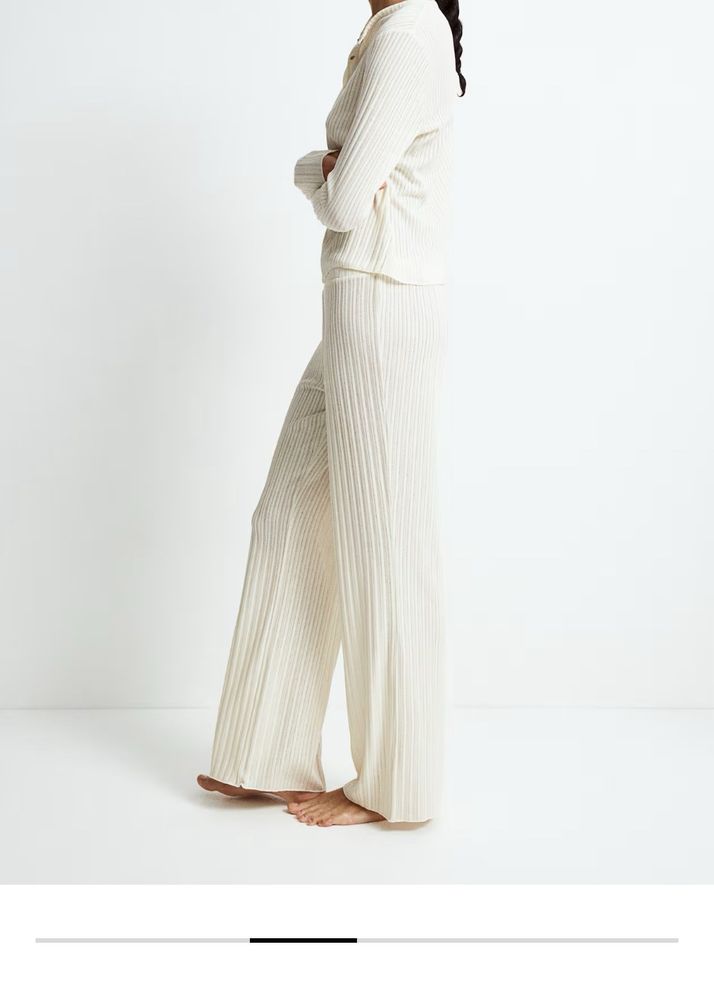 H&M Flared Rib- Knit Trouser