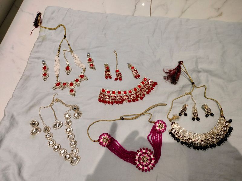 Fix Price Combo Of 7 Necklace And Bangles Set