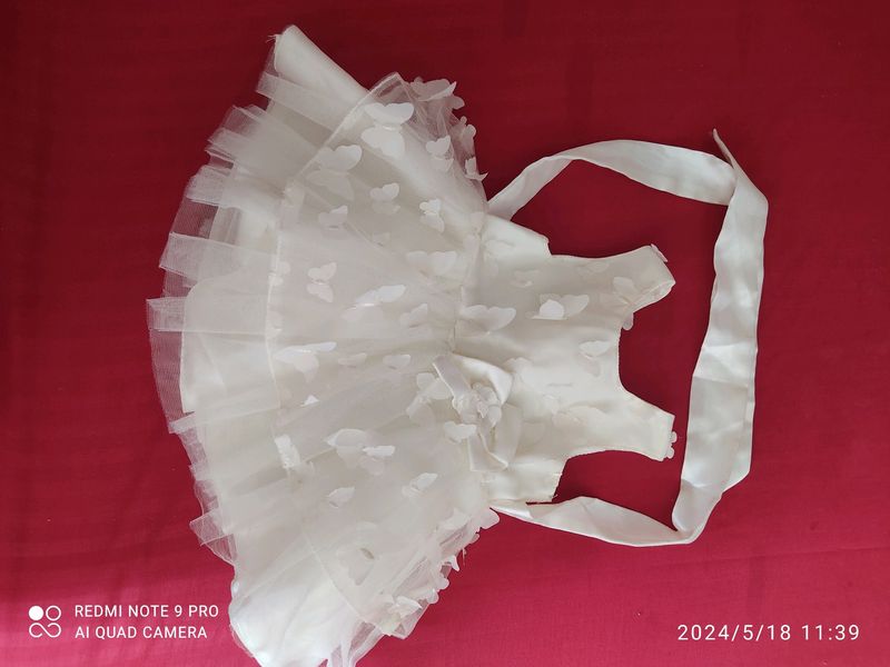 White Frill Lave Frock