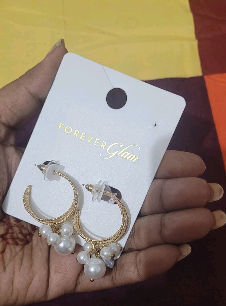 Pearl Hoop Earings by Forever Glam Pantaloons