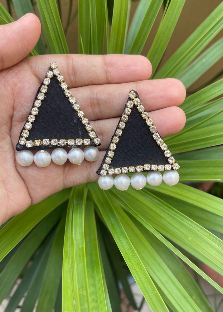 Black Fabric Earring