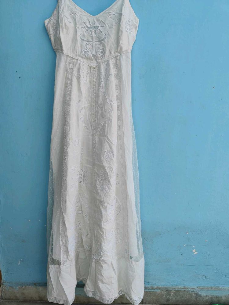 Chikankari Hand Embroidered Gown