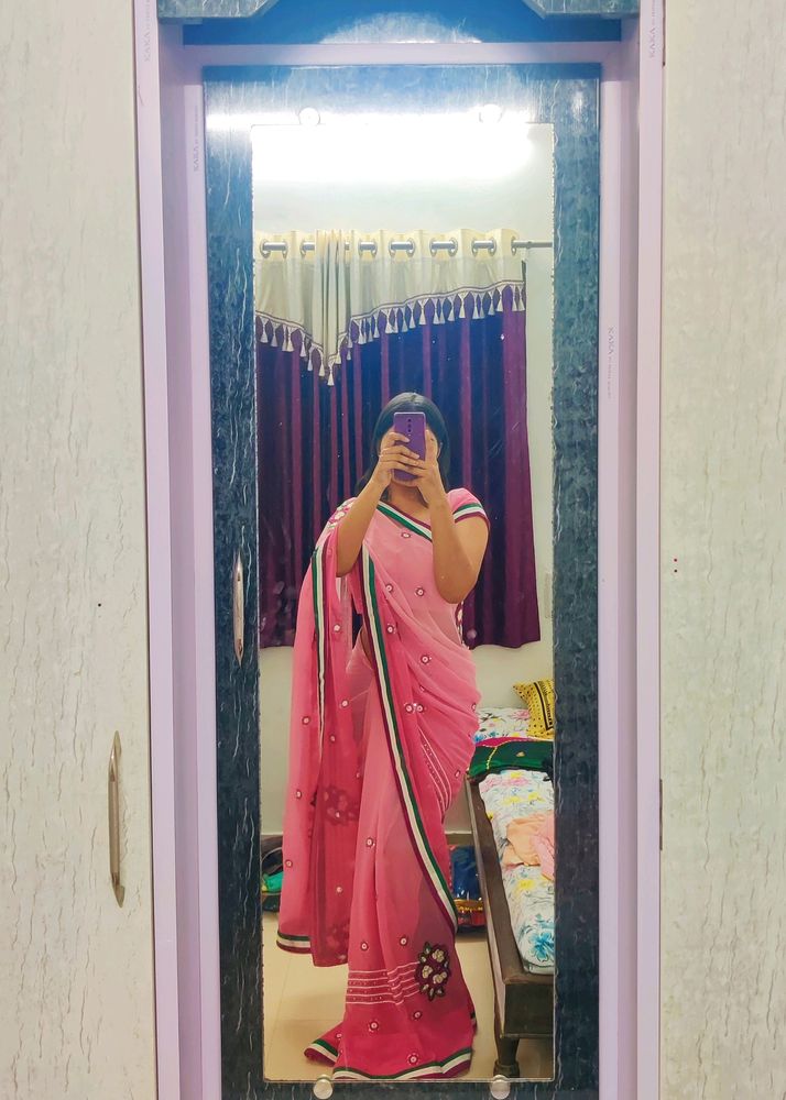 Pretty Pink Gotapatti Saree💖 On 50% Off