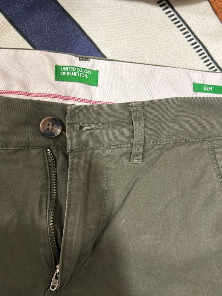 United Colors Of Benetton Olive Chinos