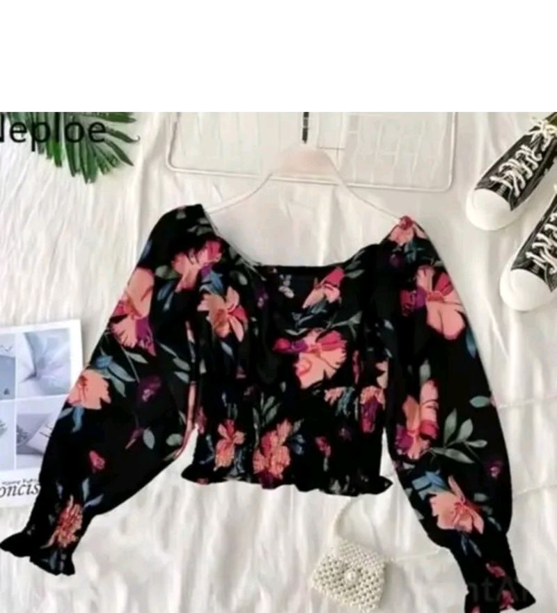 Just 150/-. Black Floral Top ✨