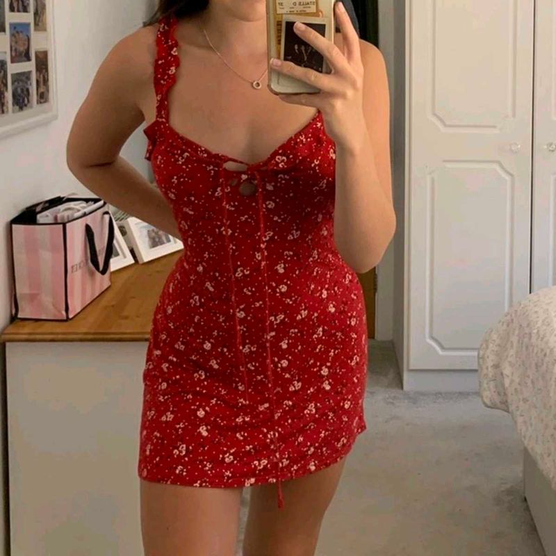 Red Floral Dress