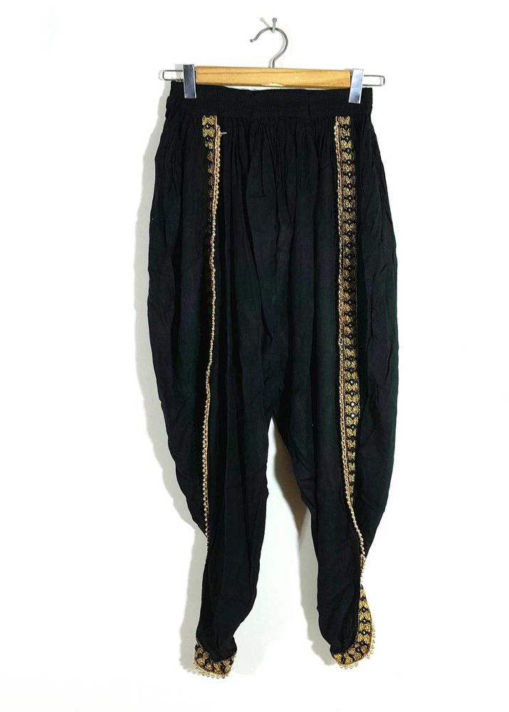 Black Beads Work Dhoti Pant For Women's