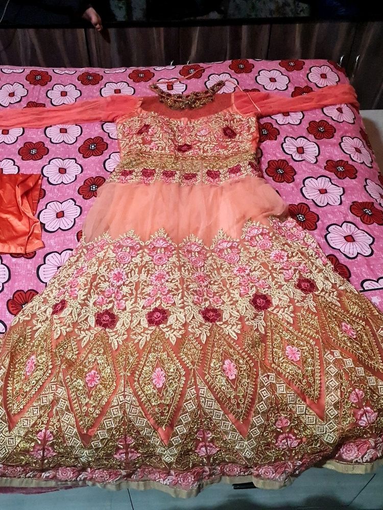 Beautiful Ethnic Partywear Gown With Dupatta