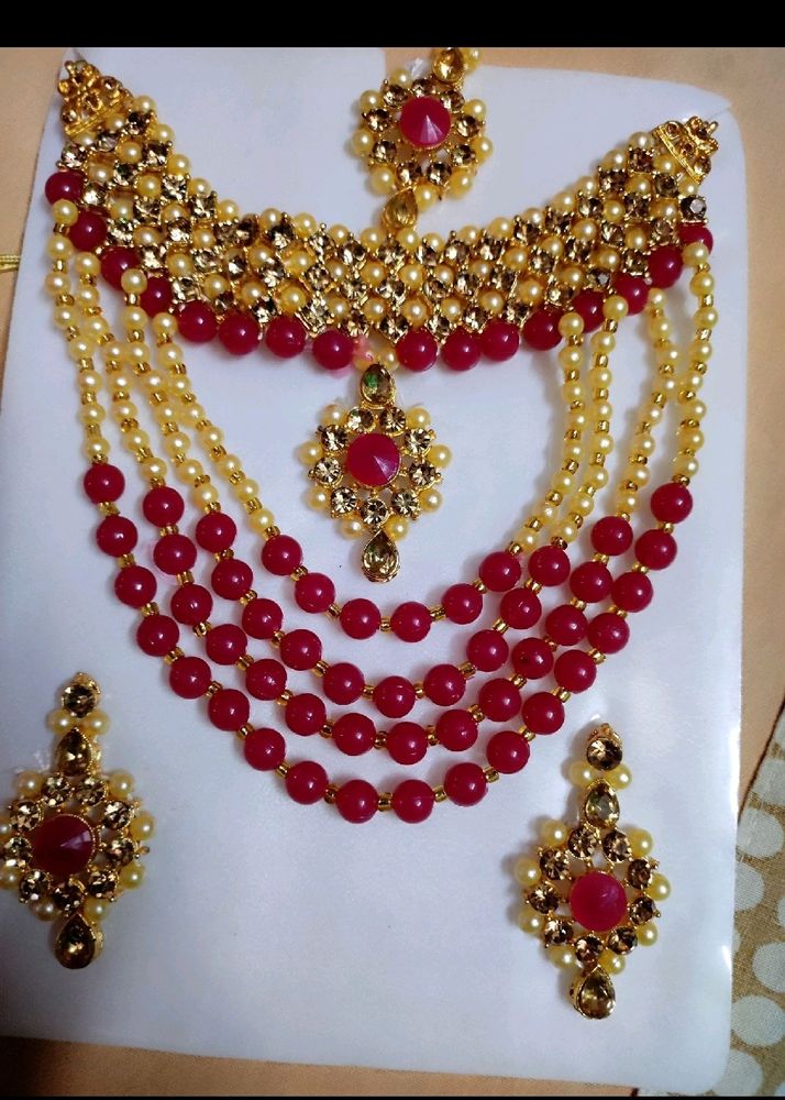 Jewellery Set Rani Haar Chokker Mangtika Earings