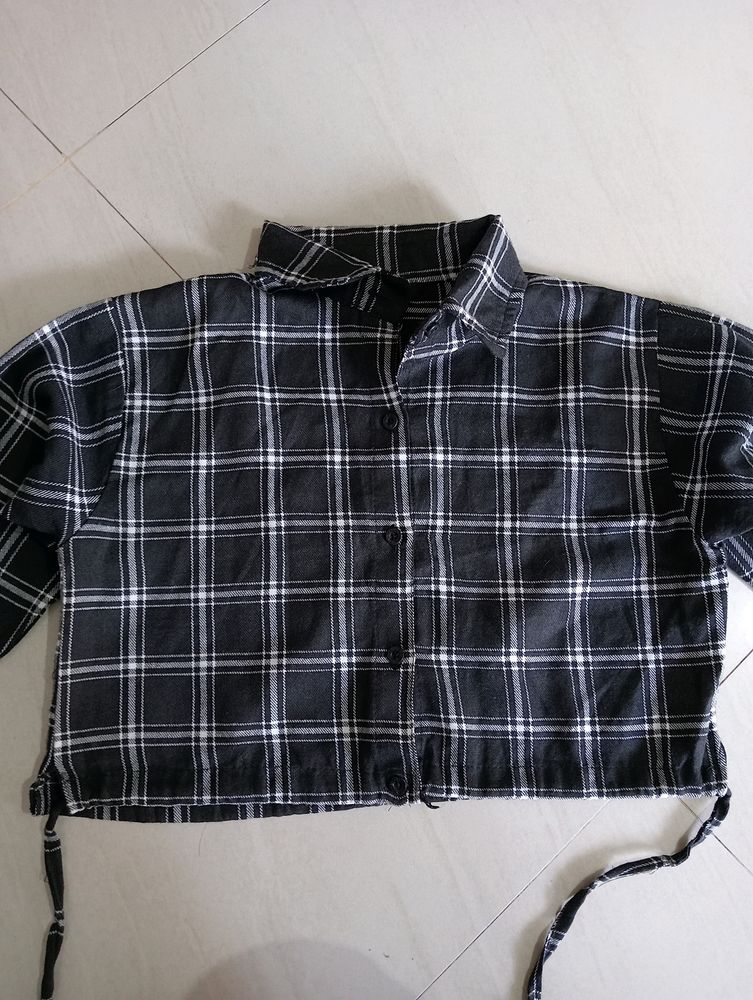 Checks Crop Shirt