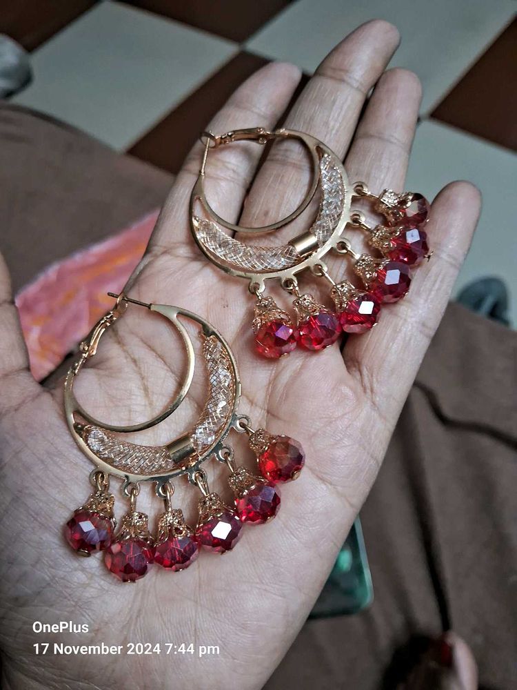 Chandivali (Red) Hydro Beads And CZ Stone