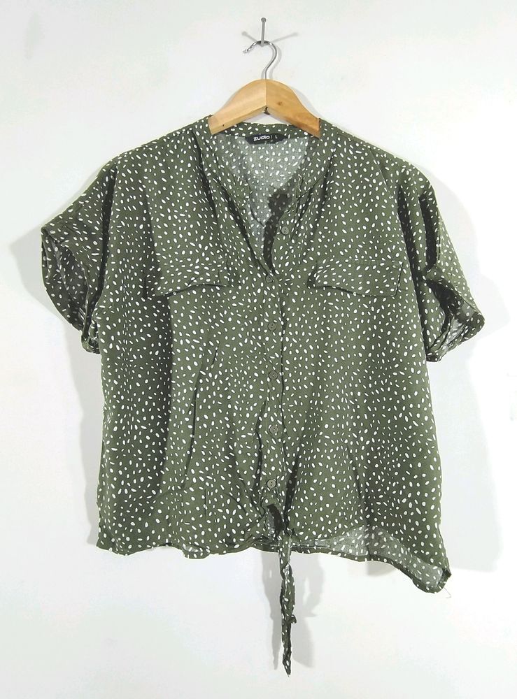 Olive Printed Top (Women's)