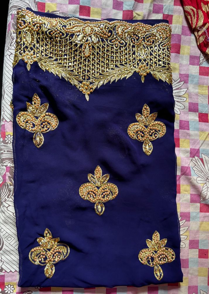 Navy Blue Party Wear Saree