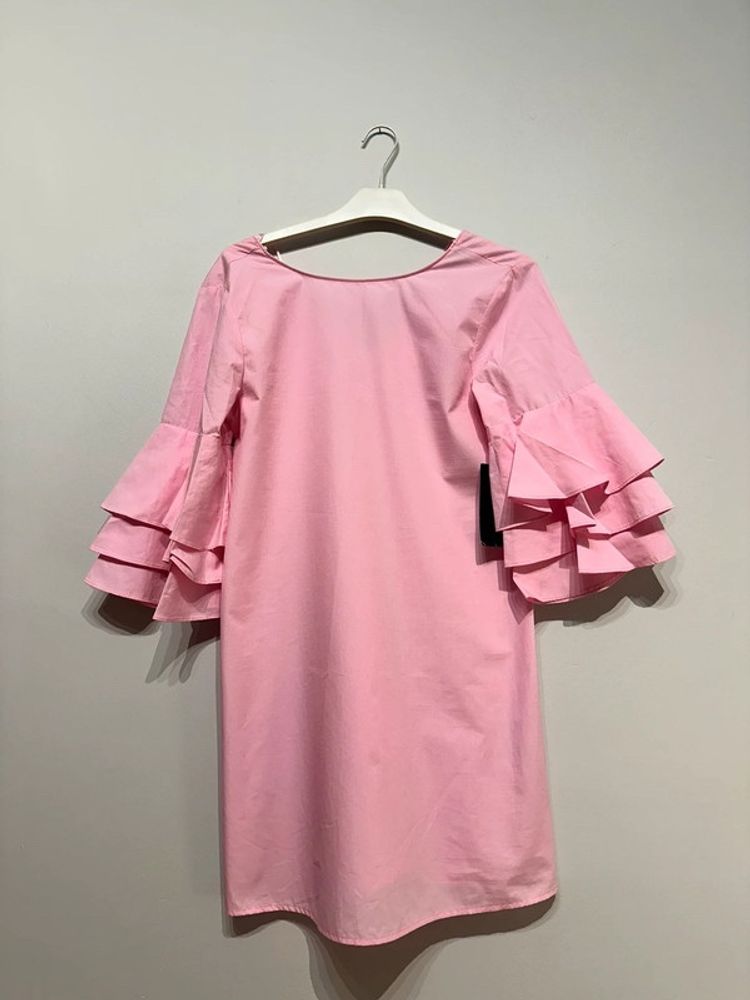 Zara Pink Ruffle Shift Dress (Made In Morocco)