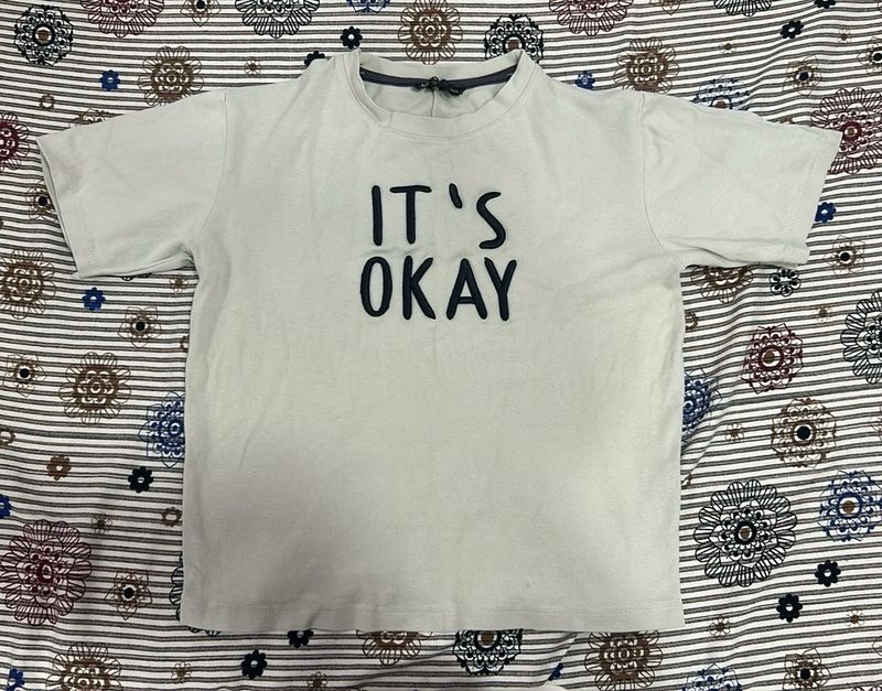 Creme T-Shirt with "It's Okay”