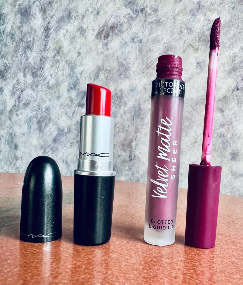 Mac Lipstick And Victoria's Secret Lip Blot