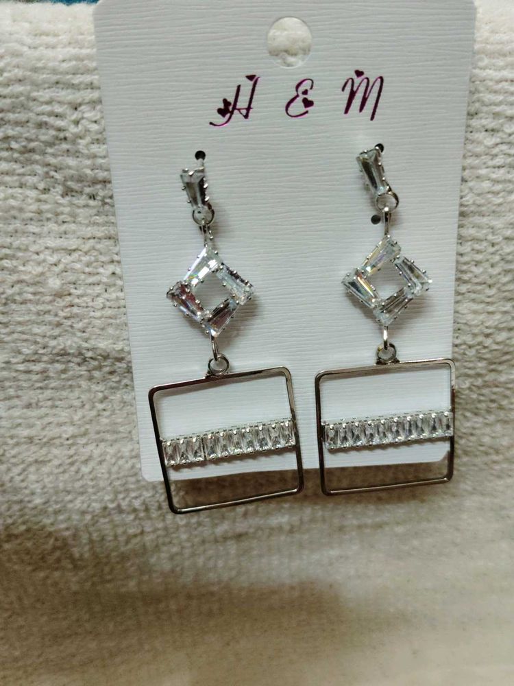 White Stone Earrings For girls and Women