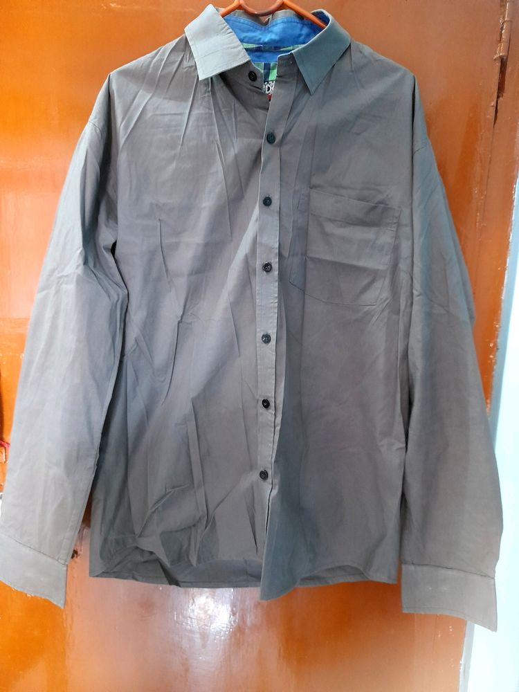 Ash Colour Stylish Shirt For Men