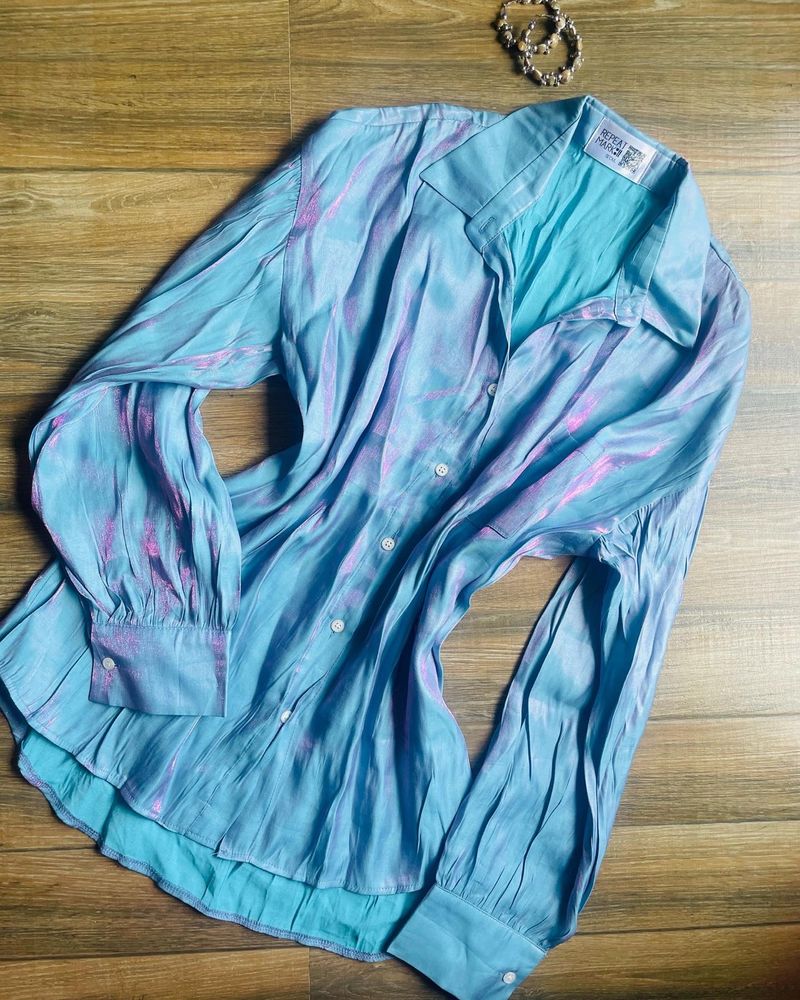 Metallic Shimmer Oversized Shirt