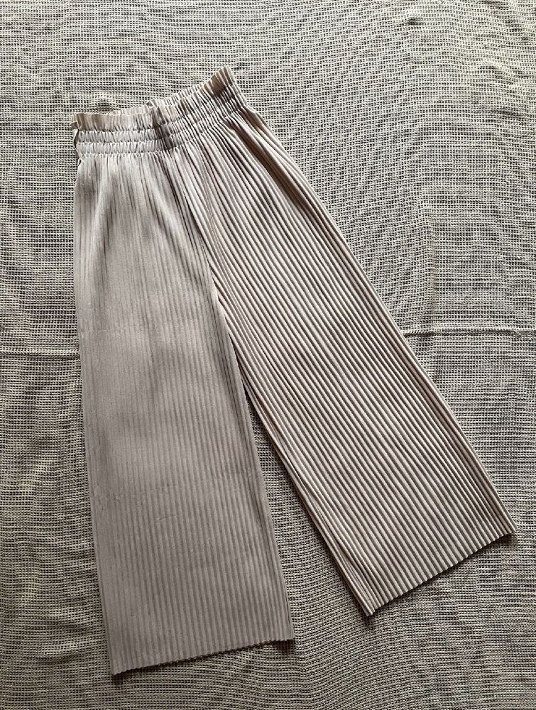 Beige Accordian Pleated Lower Pant