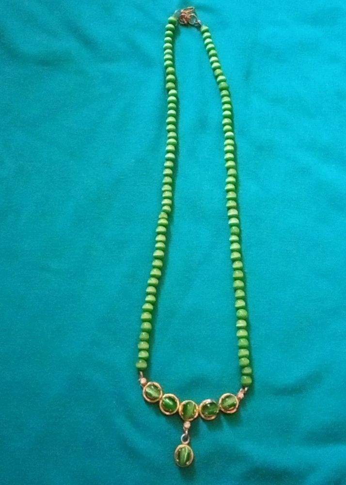 Green Colour Chain With Beautiful Pendant 💚