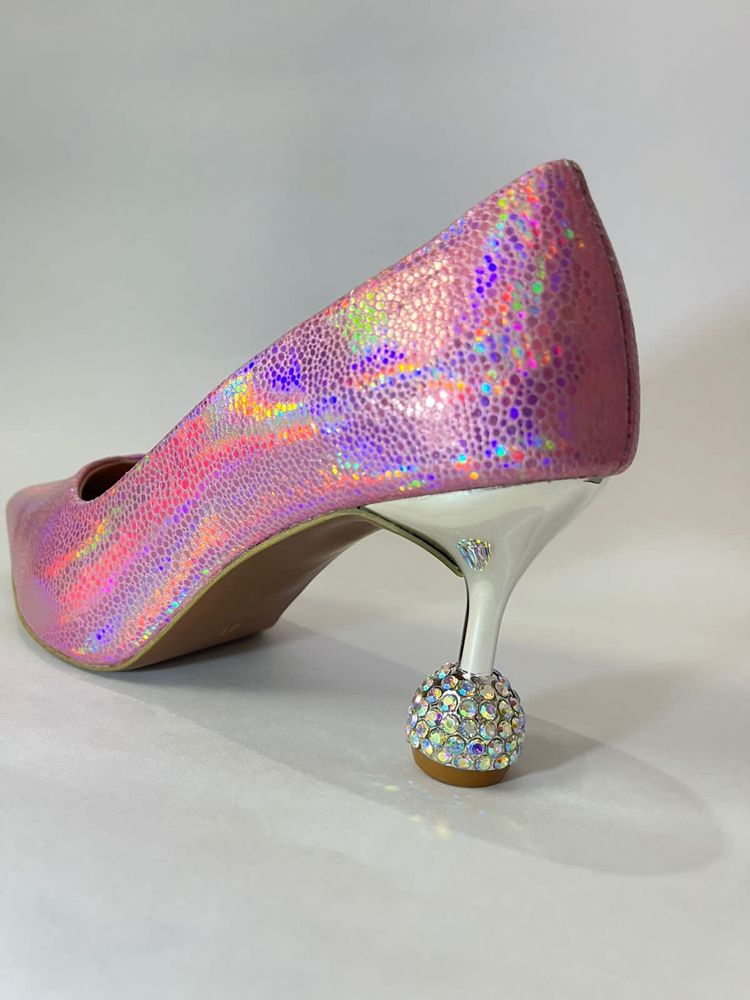 Holographic Pink Heel For Party
