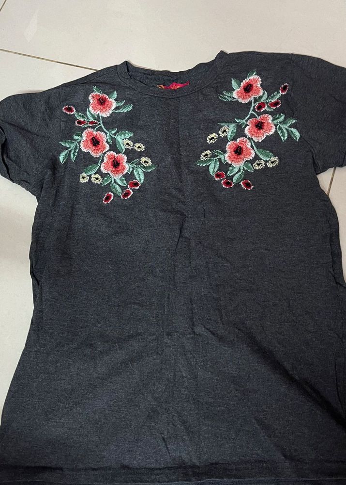 Tee With Embroidery