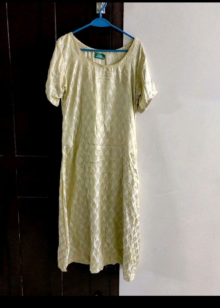 Light Gold Anarkali Kurtha.