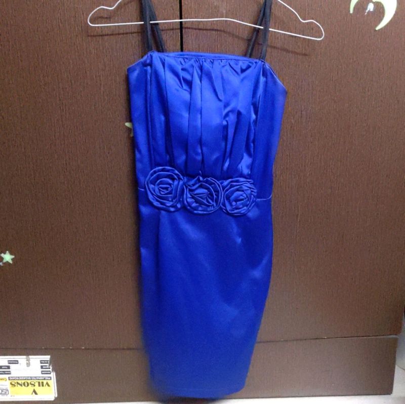 Royal Blue Satin Dress