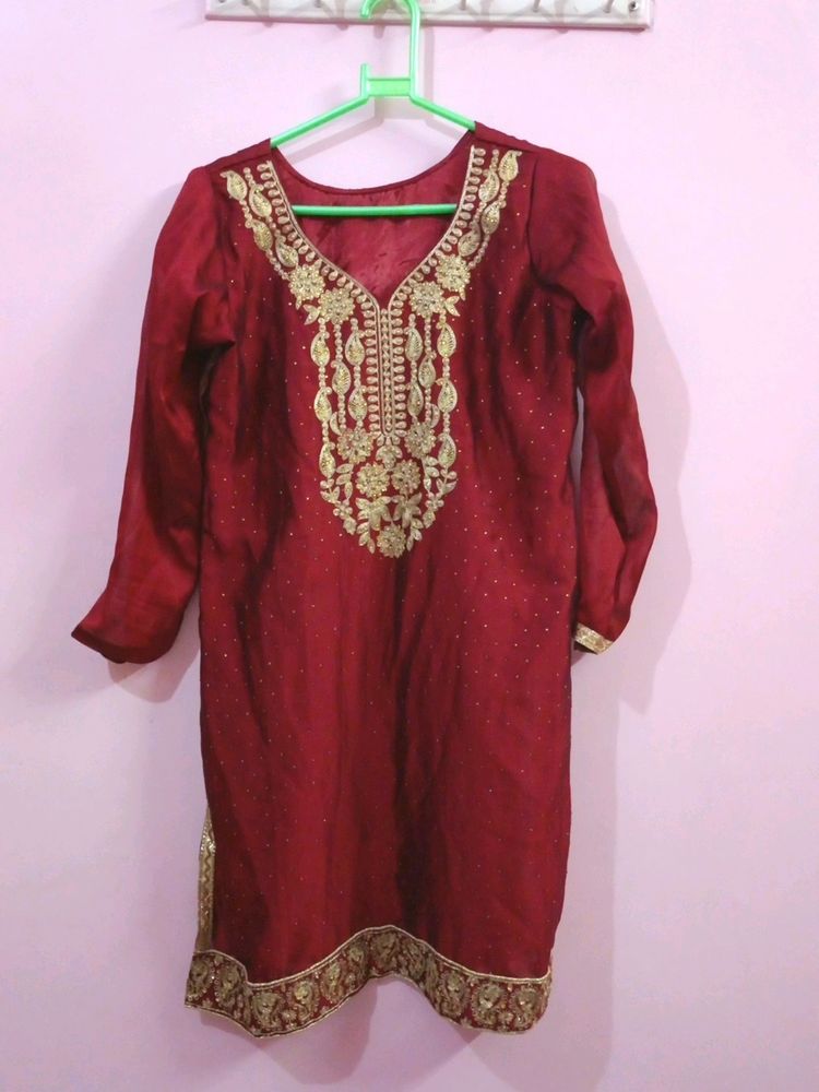 Maroon Sharara Set